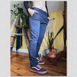 Old Navy Slim Pants Low Rise Size 30 Straight Leg Blue Worked In